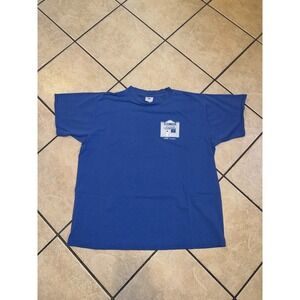 Vintage 80s Board of Trade Saloon Nome Alaska T-Shirt Blue XL Made in USA Delta